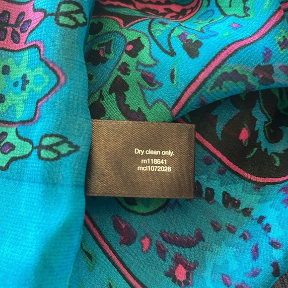 Lane Bryant - sheer scarf cover-up top - blue, pink, green & black - 26/28 - Picture 8 of 8